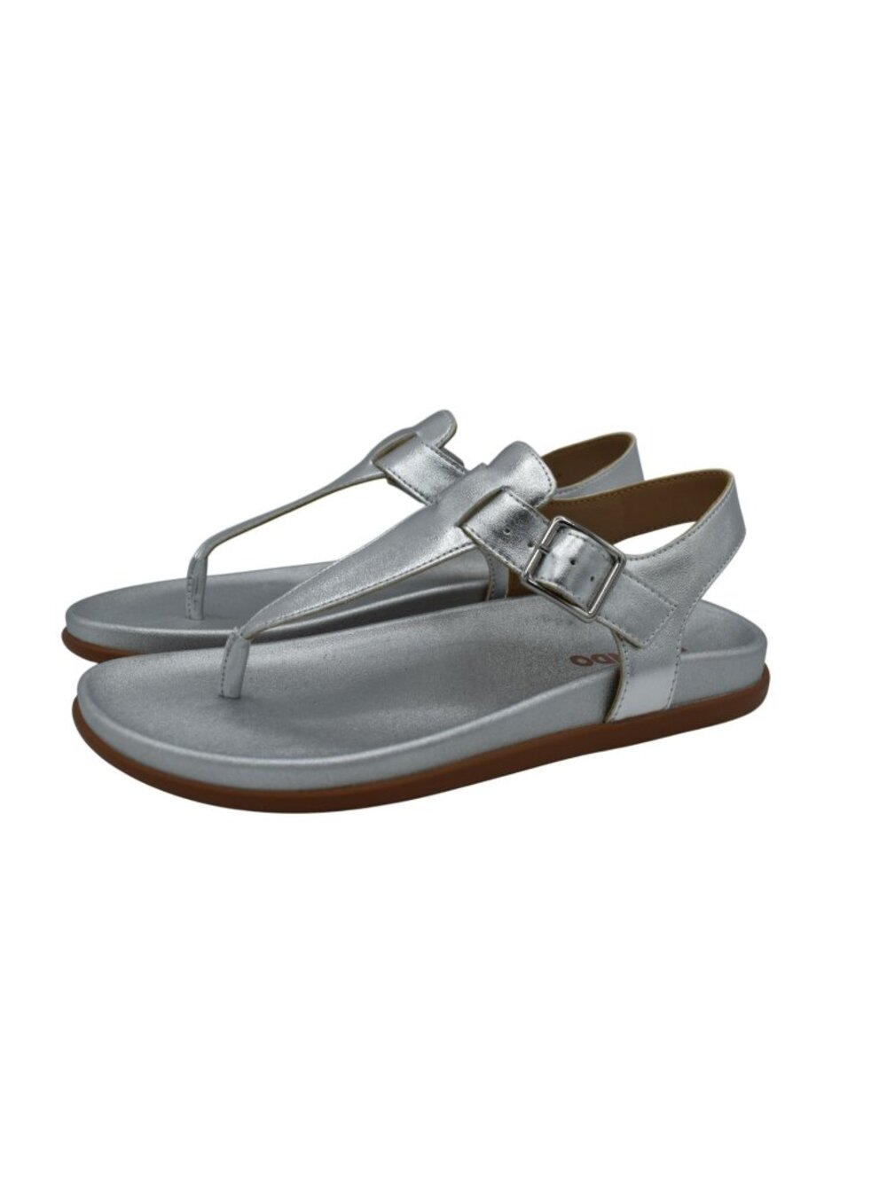 Blondo Womens Size 9 Niomi Ankle Strap Metallic Silver‎ Leather Sandals Shoes